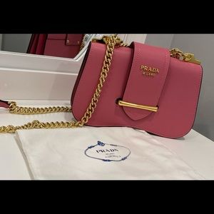 Prada NWT hight quality leather bag pink salmon . Read on my description.